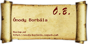 Ónody Borbála névjegykártya