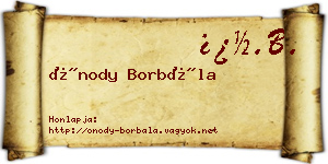 Ónody Borbála névjegykártya
