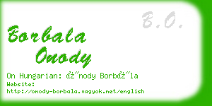 borbala onody business card